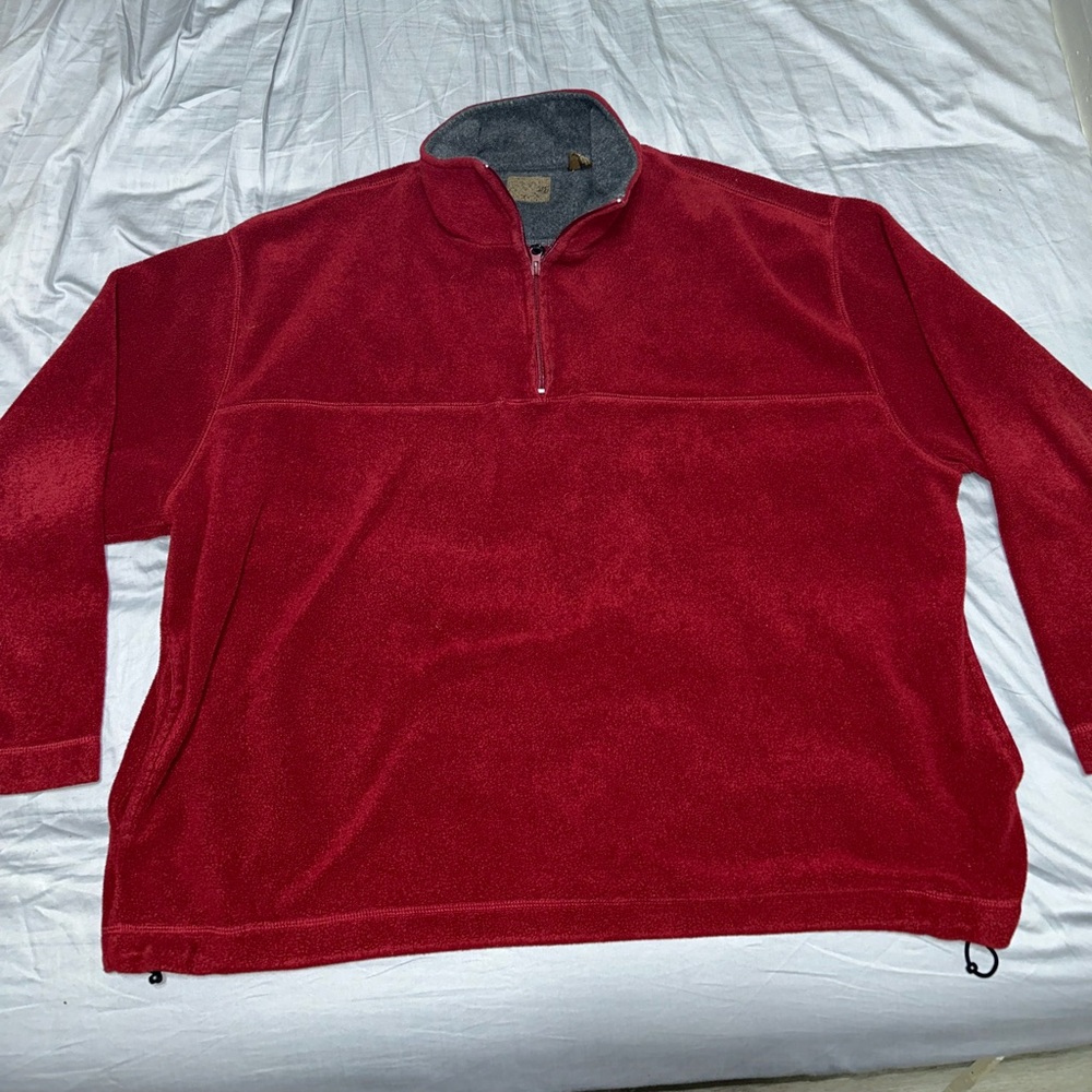 🚨2 for $20!🚨Men's XXL Cozy Maroon Colored Fleece Pullover Jacket St. John's Bay